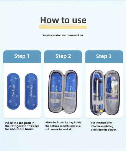 1/2 Set Insulin Pen Cooling Travel Box with 2 Cool Gel Pack (Free Delivery)