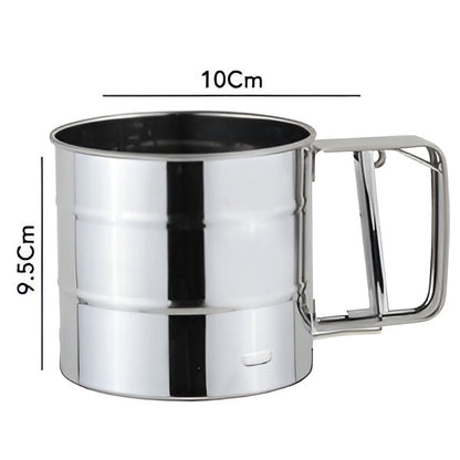 Stainless Steel Flour Sifter with Hand Press